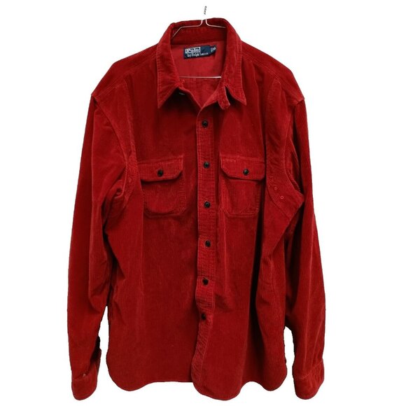 Polo Ralph Lauren Other - Polo Ralph Lauren Mens Shirt Size XL Red Corduroy Button Down Long Sleeve Casual